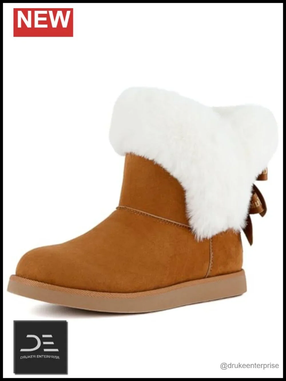 Slip On Winter Snow Boots Warm Insulated Faux Fur Lining